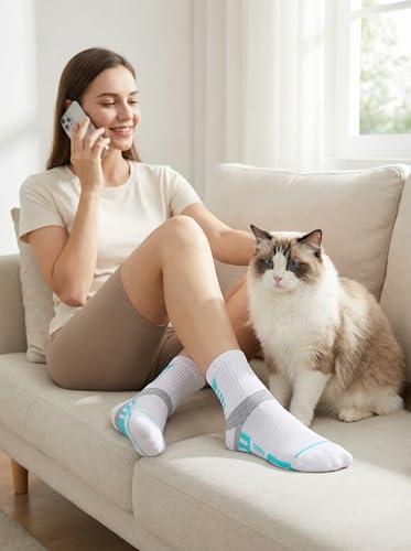 12 Pairs Women's Ankle Socks - Lightweight Mini Crew - White, Black & Grey