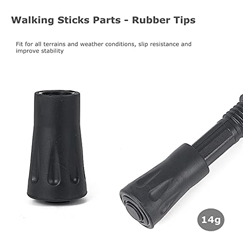 4-Pack Rubber Tips for Walking Sticks & Trekking Poles