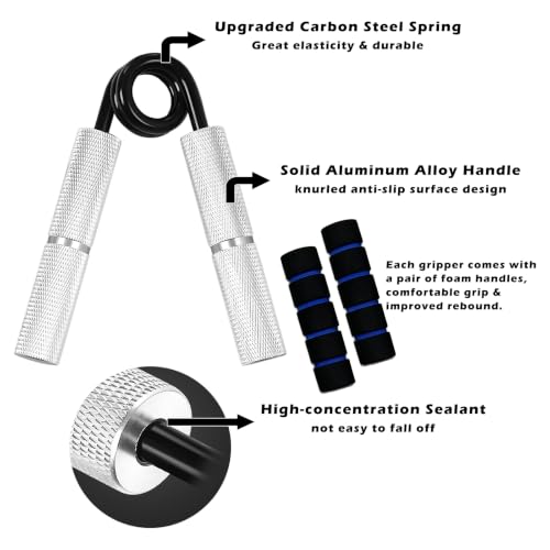 Torising Colorful Grip Strength Trainer Set 50-300lb, 15-Piece Hand & Forearm Kit
