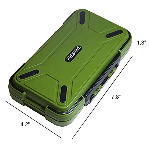 KEESHINE Small Green Tackle Box with 19 Dividers | Mini Floating Lure Organizer