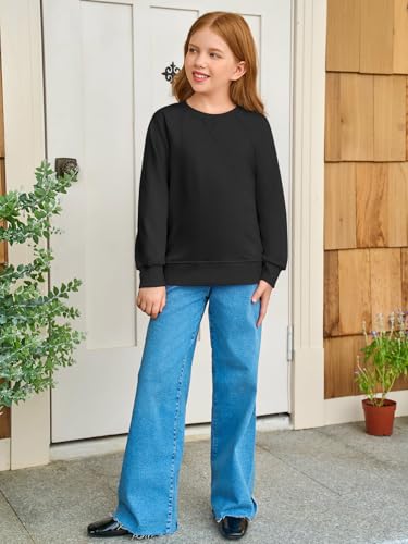 Crewneck Sweatshirt for Baby Girls & Toddlers - Black, 9-10 Years