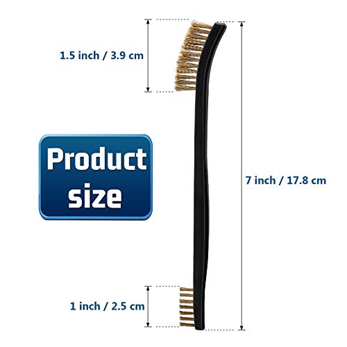 Accmor Scratch Brush Set for Gun Cleaning, Double-Ended Wire Bristle Brushes 9 Packs, All Purpose Gun Cleaner Kit, Handy Brass Scrub for Cleaning Welding Slag/Paint/Rust/Dirt