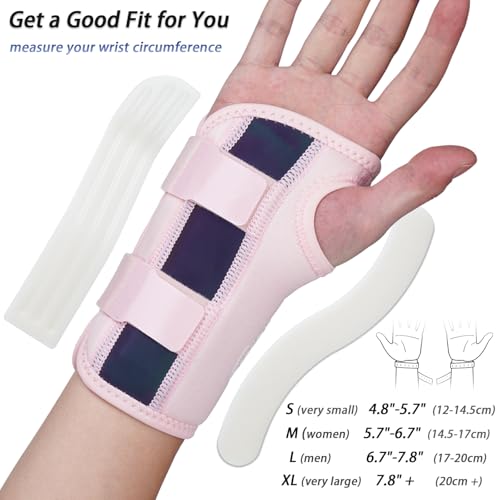 Wrist Brace for Carpal Tunnel - Ergonomic Support - Rosepink Left M