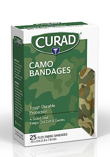 Green Camo Flex-Fabric Adhesive Bandages - 3/4" x 3" - 25 Count