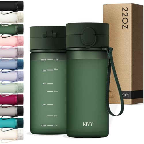KIVY 22oz Tritan Water Bottle with Flip Lid – Leakproof, Dishwasher Safe, BPA-Free Hydration Bottle