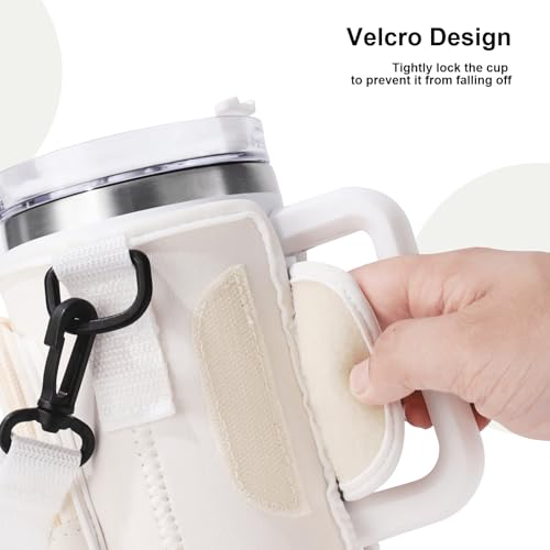 Water Bottle Carrier Bag with Phone Pocket - Adjustable Sling Pouch