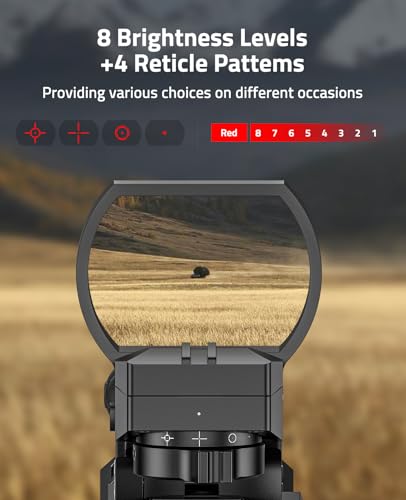 Rechargeable Red Dot Sight with 4 Reticle Options - Black