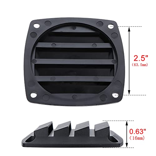 Louvered Flush Plastic Thru Vent for Marine Use - 2 Pcs