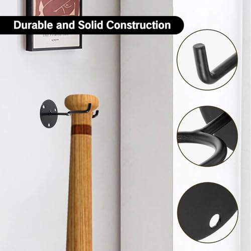 Wall Mounted Bat Hanger Display Rack for Baseball & Lacrosse Gear