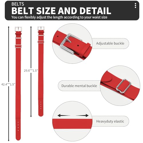 Kids Toddler Baseball Socks & Belt Set 2-4T A-Red Tee Ball Socks for 2-16 Years