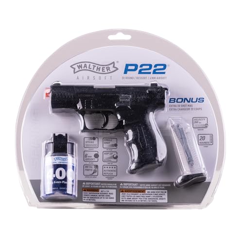 Walther P22 Airsoft Pistol - 6mm BB Gun with Extra Magazine