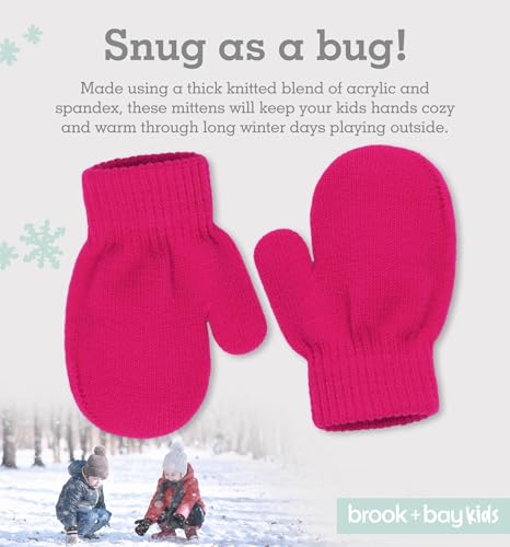 Toddler Mittens - Knit Magic Gloves for 6-18 Months - Purple & Pink