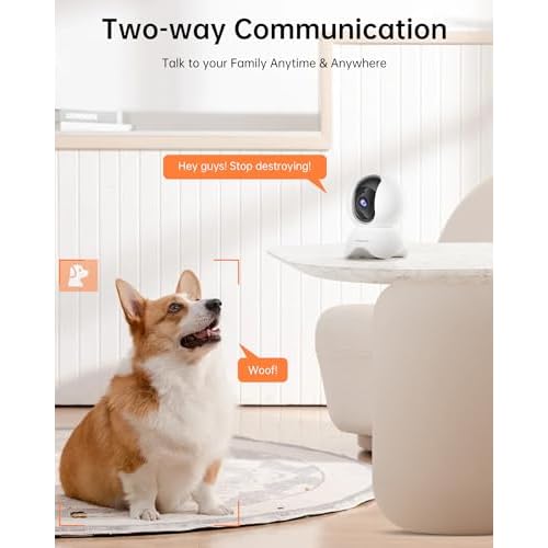 FOSCAM 3K 5MP WiFi Pet Cameras for Home Security, 2.4GHz Indoor Camera Baby Monitor with 360¡Æ Pan Tilt, 2-Way Audio, 20X Digital Zoom, Night Vision, AI Human Detection, Cloud & SD Card Storage