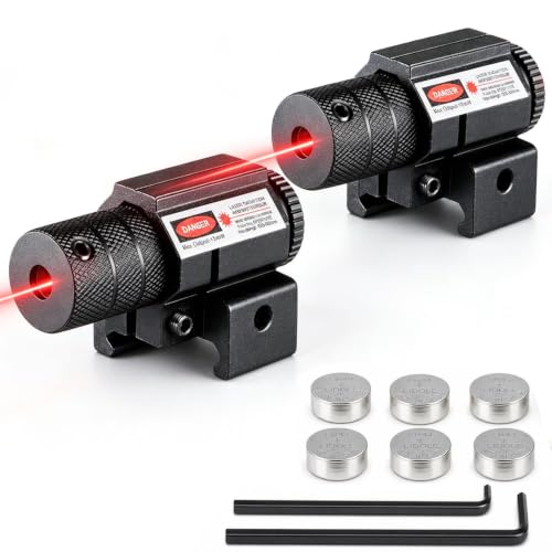 Adjustable Red Dot Beam Laser Sight - 2 Pack for Rifles & Pistols - Black