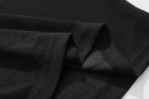 Men's Performance Polo T-Shirt - Short Sleeve, Large, Black