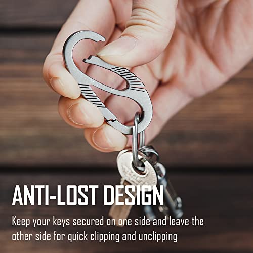 KeyUnity KM08 Titanium Carabiner Clip with Dual Gate Quick Release - Lightweight & Durable