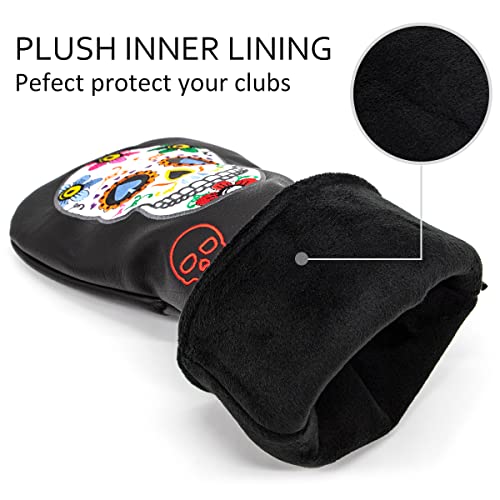 Montela Black Golf Club Head Cover for Fairway Wood Skeleton Design