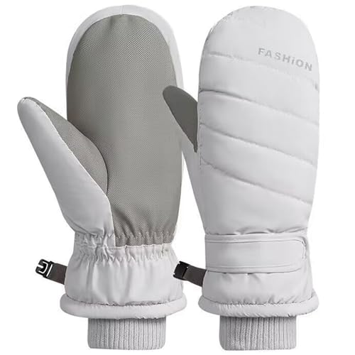 Women's Winter Ski Gloves - Plus Velvet Thickened - Grey