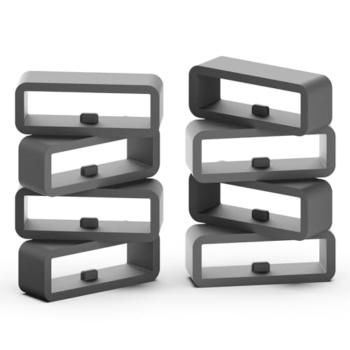 Silicone Fastener Rings for Wristbands - 8 Pack Black