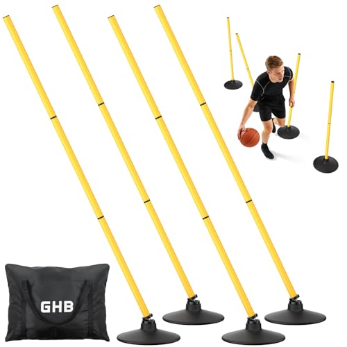 Agility Training Poles 4 Pack - 50 Inch High-Visibility Soccer Equipment