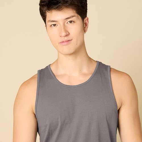 Men's Regular-Fit Sleeveless Cotton Tank Top - XX-Large Grey