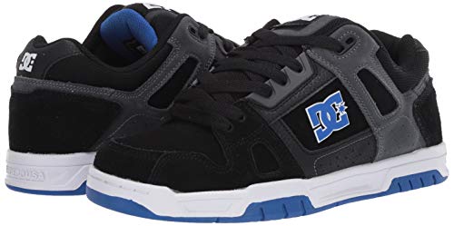 DC mens Stag Skate Shoe, Black/Blue, 10.5 US