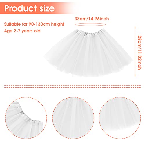 Layered Tutu Skirt for Girls Ballet Dance and Costume Parties - White