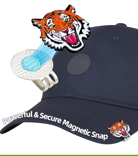Golf Ball Marker with Magnetic Hat Clip - Tiger Design