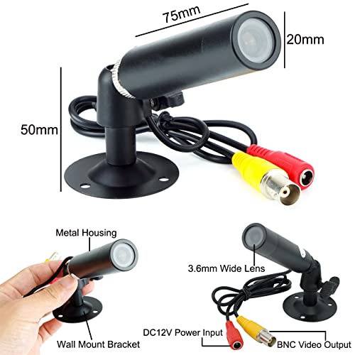 Vanxse¢ç CCTV 1/3 CCD 1000TVL HD 3.6mm Mini Bullet Security Camera Indoor Surveillance Camera with Bracket