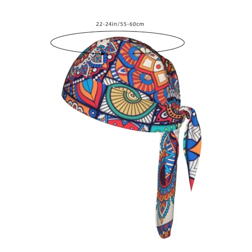 Cooling Bandana Skull Cap - Breathable Helmet Liner, Bohemian Mandala