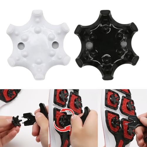 Golf Shoe Cleats - 14pcs Universal Soft Spikes - Black/Gray