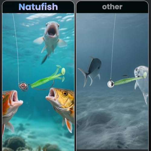 Natufish Swimbait Jig Heads 30Pcs 3/16oz Free-Swinging Hook for Bass Fishing