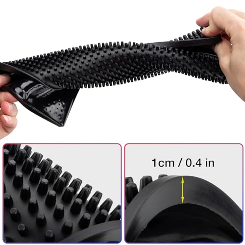 Noverlife 3PCS Black Rubber Bar Service Spill Mat, Barber Station Mat Flexible Bar Mat Set for Countertop, Waterproof Home Bar Mats Restaurant Service Mat Nonslip Drying Mat - 24x3 & 18x12 & 12x6inch