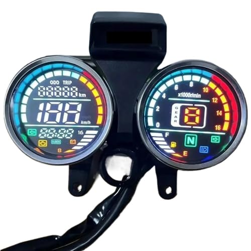 Digital Motorcycle Odometer & Tachometer Gauge for GN 125