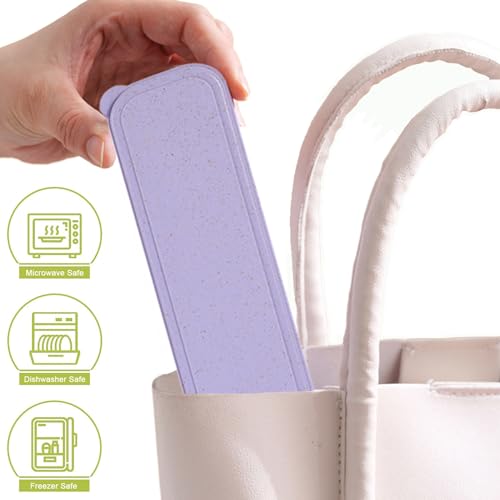Eco-Friendly Reusable Travel Utensils Set - Purple Case