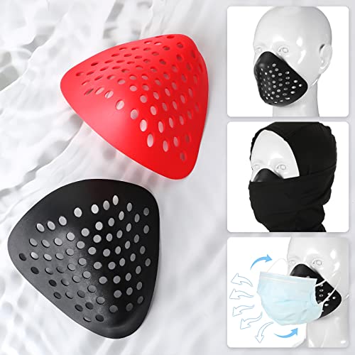 3D Silicone Face Shell Mask Bracket for Cosplay - Red & Black