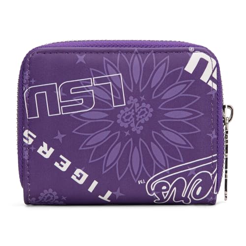 LSU Tigers Zip Around Small Wallet with Wristlet Strap - Purple