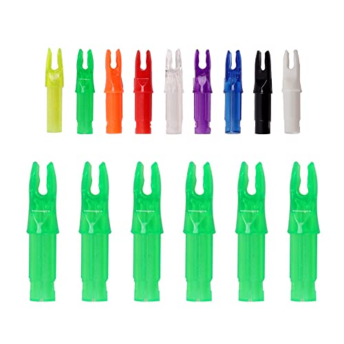 Green Archery Arrow Nocks - 50 Packs Plastic Inserts .244/.246