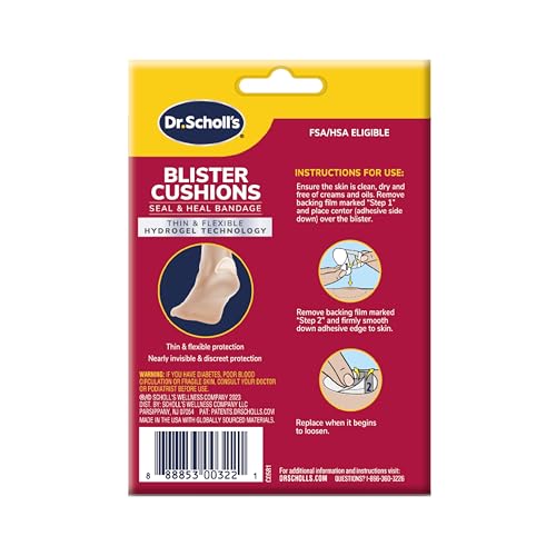 Hydrogel Blister Cushions - Seal & Heal Pain Relief Bandages - 8 Count