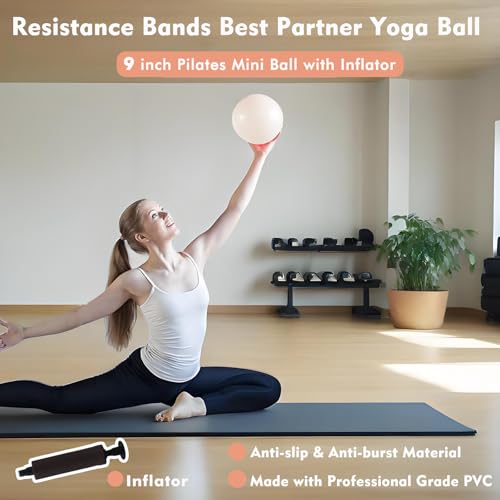 Pilates Ring Kit with Adjustable Weights & Resistance Bands - Beige