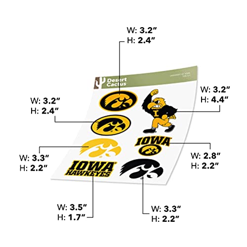Iowa Hawkeyes Desert Cactus Sticker Sheet – Official NCAA Football Decals