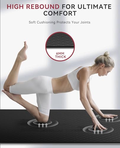 Large Non-Slip Yoga Mat - 72"x36" - Black/Gray Carry Bag