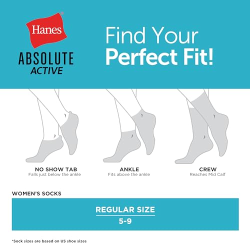 Hanes Women's No Show Socks Gray / Size 5-9 - 4 Pack Cushioned Moisture-Wicking