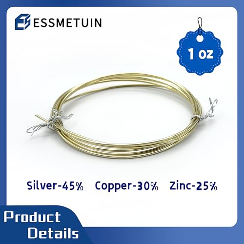 Silver Solder Brazing Alloy, 45%, 1/16 in Thick, 1.1 oz, for Jewelry Repair/Copper Tubing/Stainless Steel (45%)