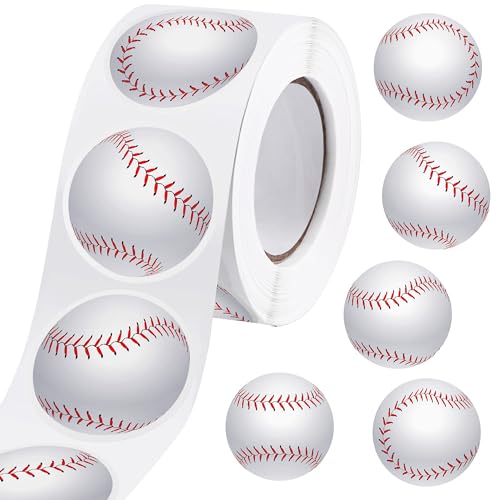 500 Baseball Stickers - Self-Adhesive Sports Ball Labels
