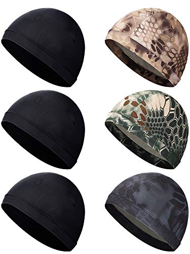 Men's Cooling Skull Cap - Sweat Wicking - Medium Black & Camouflage