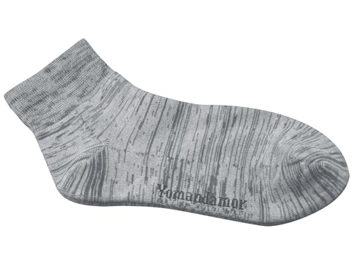 Yomandamor Mens Grey Wide Ankle Diabetic Socks 10-13, Seamless Toe, 5 Pairs