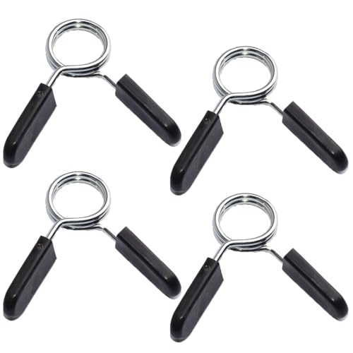 1 Inch Barbell Clips - 4 Pack Weight Lifting Spring Collars