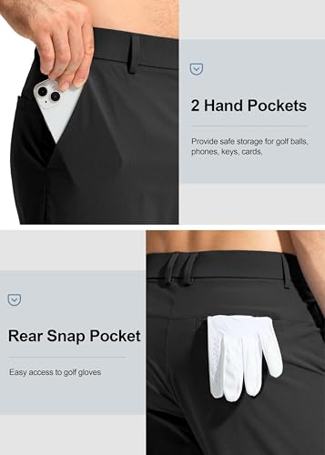 Men's Stretch Golf Pants - Lightweight Quick Dry Casual Trousers with Pockets