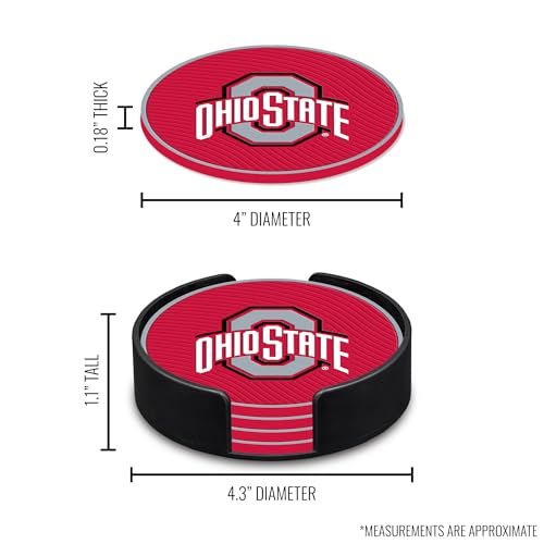 Ohio State Buckeyes Coaster Set - Durable 4-Pack with Non-Slip Design